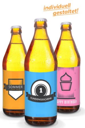 Geschenkidee: Bierflaschen und Weinflaschen zum selbst etiketieren